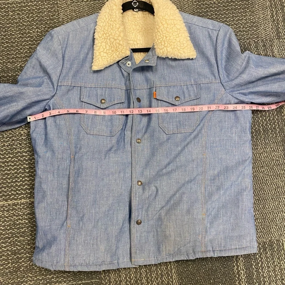 Vintage 70’s Levis Chambray Jacket Button Levis Oren Tag Trucker Sherpa Jacket